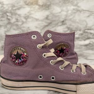 Converse Purple Glitter High Tops
